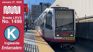 SF Muni Breda LRV3 No. 1498 on K-Ingleside