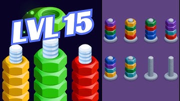 🏅 NUTS SORT MASTER 🤪 Level 15 🧩 Gameplay Walkthrough - REMASTERED
