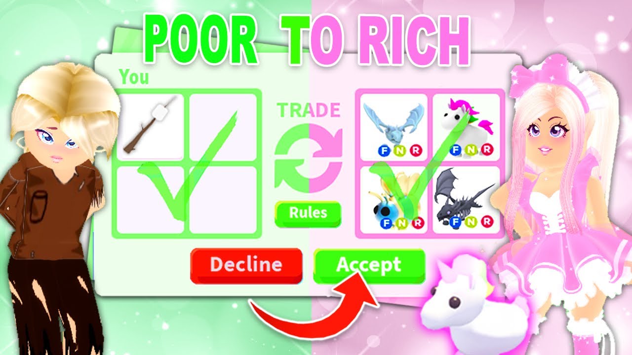 From Poor To Rich Trading Challenge In Adopt Me Roblox Youtube - roblox adopt me videos trading