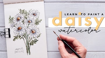Daisy Art | Beginner Watercolor + Drawing Tutorial