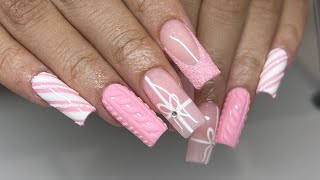 Pink Christmas Nails | Sweater Nails | Gel-X Nails | Sugar Nails by GlammedBeauty 13,150 views 4 months ago 30 minutes