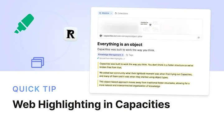 Web Highlighting in Capacities