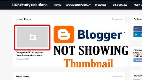 How To fix missing post thumbnail issue in Blogger