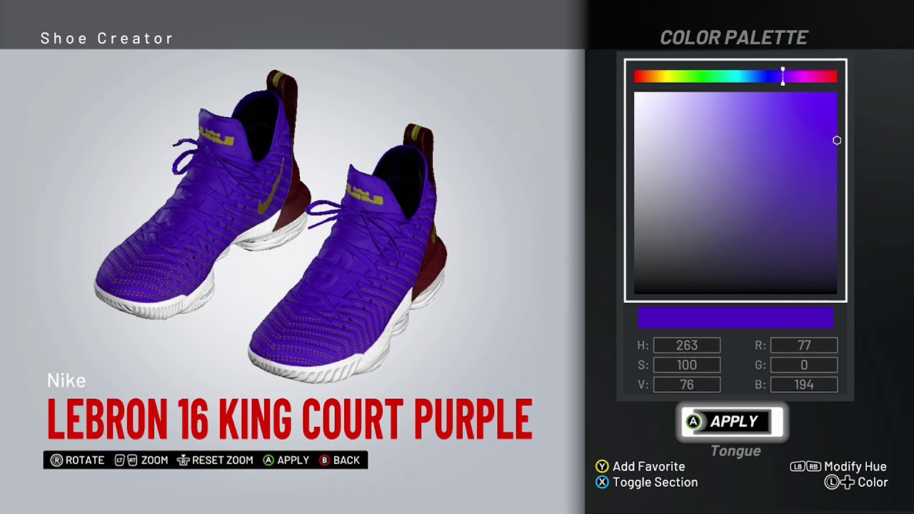 nike lebron 16 king court purple