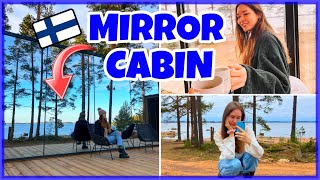 Finnish Trendy Mirror Cabin Tour 🌲 Overnight in a Luxury Cabin [Fin/Eng Subs]