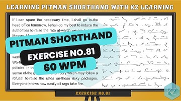 Exercise No.81 @ 60 WPM | Pitman Shorthand Dictation #shorthand #stenographer