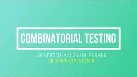 COMBINATORIAL TESTING  PART 1