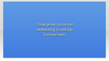 CodeIgniter Localhost redirecting to xampp homescreen
