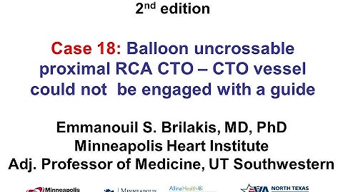 Case 18: Manual of CTO Interventions - Unable to engage CTO vessel