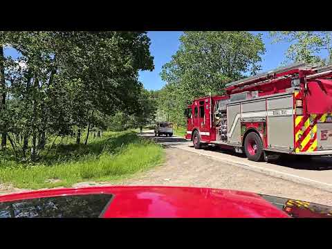 A Falling Tree Across Power Lines Nearly Causes A Wildfire As The Fire Department Arrives!