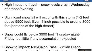 NWS San Diego Weather Briefing on Major Thanksgiving Storm