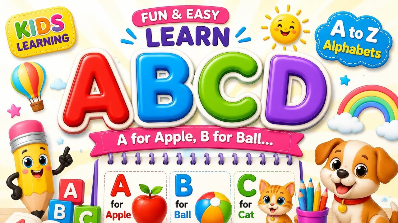 👉 ABCD Learning for Kids 👶 | A to Z Alphabets with Words | Fun Kids ...