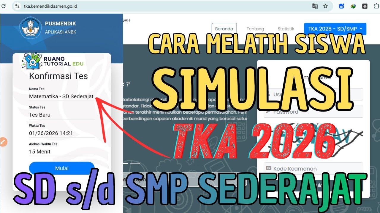 CARA LATIHAN SOAL TKA SD & SMP 2026 | Simulasi TKA Matematika & Bahasa Indonesia Terbaru
