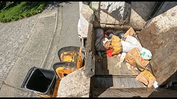 Split Body Labrie Automizer Garbage Truck Hopper Video - A New Angle! (part 2)