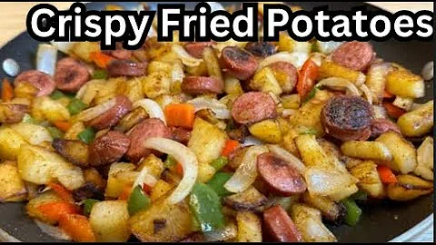 Delicious Fried Potatoes Onions And Smoked Sausage