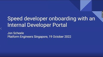 Speed developer onboarding with an Internal Developer Portal