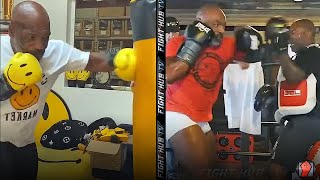 SAVAGE AT 53! MIKE TYSON LAUNCHING BRUTAL COMBINATIONS ON THE HEAVY BAG & MITTS IN COMEBACK TRAINING