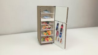 How to Make Mini Fridge For a Dollhouse With Cardboard - DIY Mini Fridge For Dollhouse