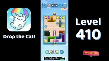 🎮 Drop the Cat! Level 410 Walkthrough | Fun Candy Puzzle Challenge 🐱