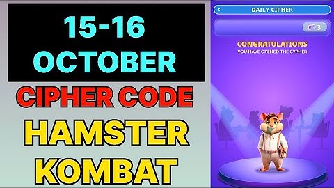Hamster Kombat Dev Game Daily Cipher 15 & 16 October | Hamster Kombat Daily Cipher Code 15 October