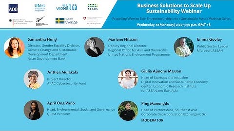 Business Solutions to Scale Up Sustainability | Webinar | ADB SEADS