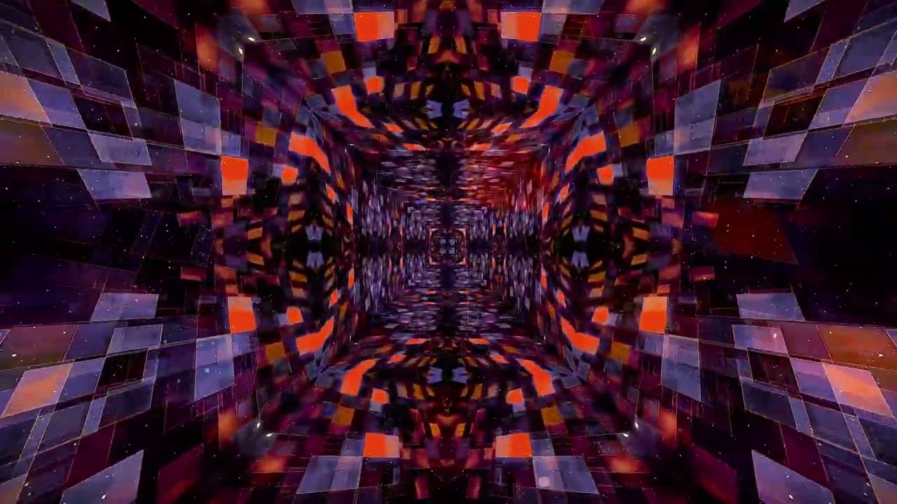 Video Loop Background HD - VJ Loop - No Copyright Royalty Free - VFX Neon Kaleidoscope Tunnel