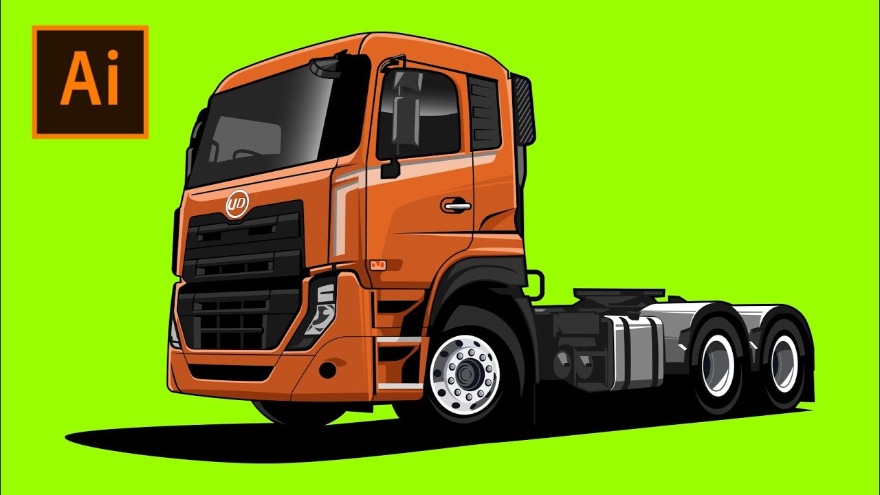 Truck UD Quester vector illustration ll Adobe Illustrator Speed Art