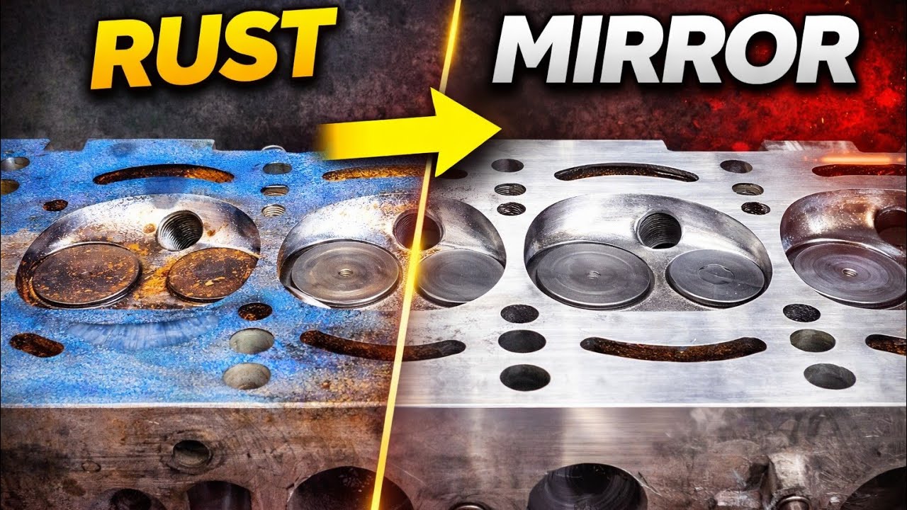 Engine Resurfacing From Rust to Mirror Finish – Satisfying Cylinder Head Resurfacing - YouTube
