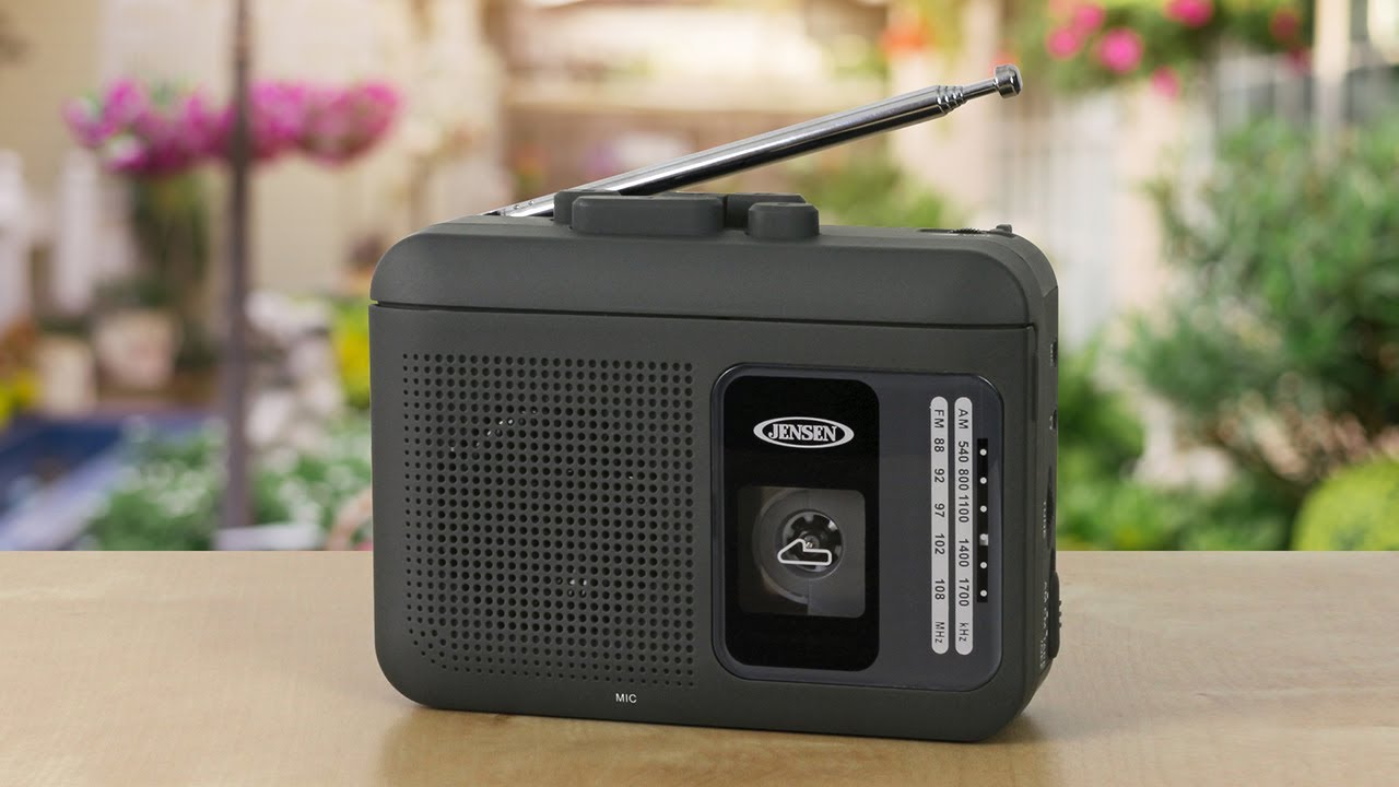 Jensen Retro Portable AM/FM Radio Personal Cassette Player Compact Lightweight Design Stereo AM/FM Radio Cassette Player/Recorder & Built in Speaker Teal 