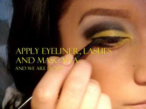 "makeup tutorial" black and yellow w/silver