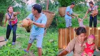 Single mother - repaired the duck coop with her children, ex-husband left, got the chickens back