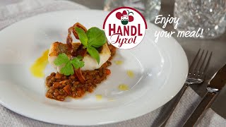 Pikeperch on Speck tomato lentils | Recipe by HANDL TYROL