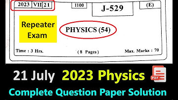 Physics 2023 Repeater Board Exam Question Paper Solution | Maharashtra Board | 12th | HSC | 21 July