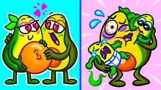 Baby Avocado's Delivery Day! 🍼 | Pregnant Avocado | Funny Family Cartoon