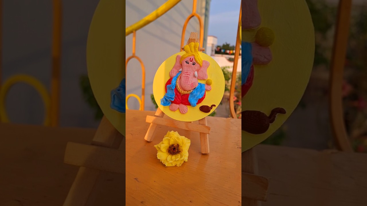 ✨ Transforming Ganpati Bappa with Vibrant Colors | Festive Art Process 🎨 Ganpati Bappa Morya!