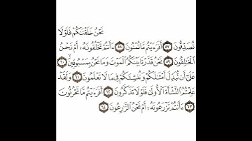 سورة الواقعة 6 القسم السادس تكرار كيفي من .. نحن خلقناكم فلو لا تصدقون .. إلى .. أم نحن الزارعون