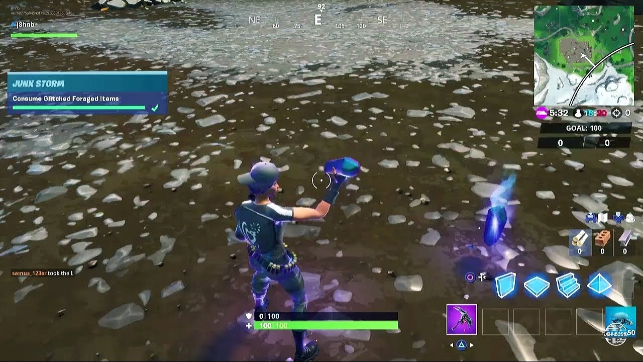 Fortnite - Glitched Foraged Item Locations (Junk Storm Challenges) fortnite glitch under map