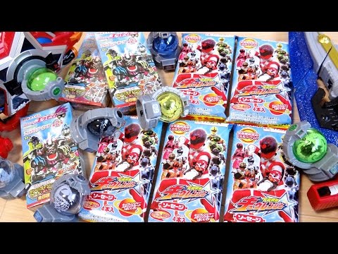 ラッキー運試しだッ！キラカード全20種 キュウレンジャーソーセージ 5パック開封 & ガンバライジング仮面ライダーエグゼイド フィッシュソーセージ 3パック開封レビュー！