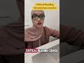 Critical Reading - Introductory Session