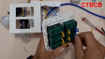 Cách lắp mặt 6 - 3 công tắc, 3 ổ cắm Panasonic.