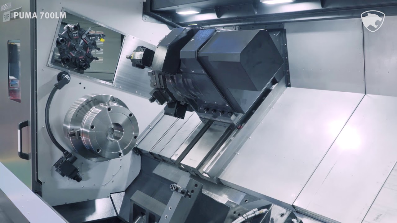 Doosan PUMA 700LM with Automatic Tool Changer - YouTube