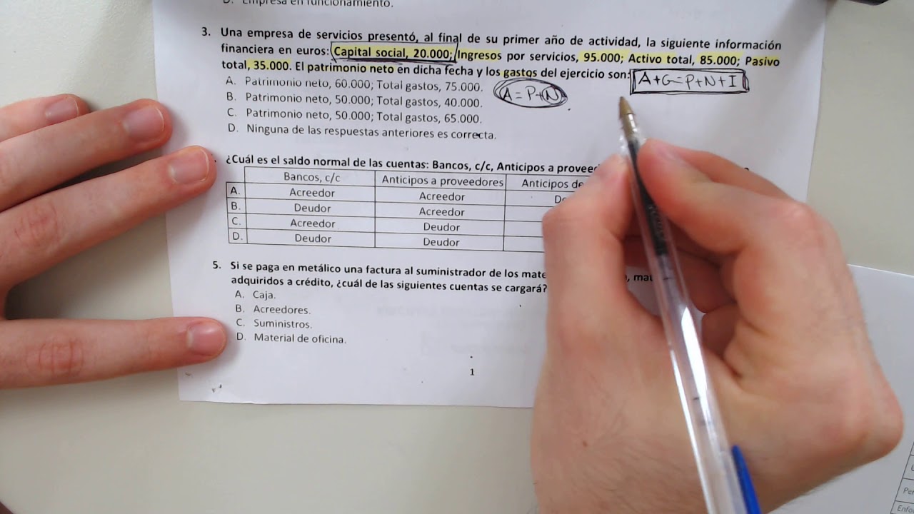 Aumentar Desalentar déficit Examen Contabilidad 2018 (Tipo C) UNED (PARTE 1) | Examen Resuelto (ADE) -  YouTube