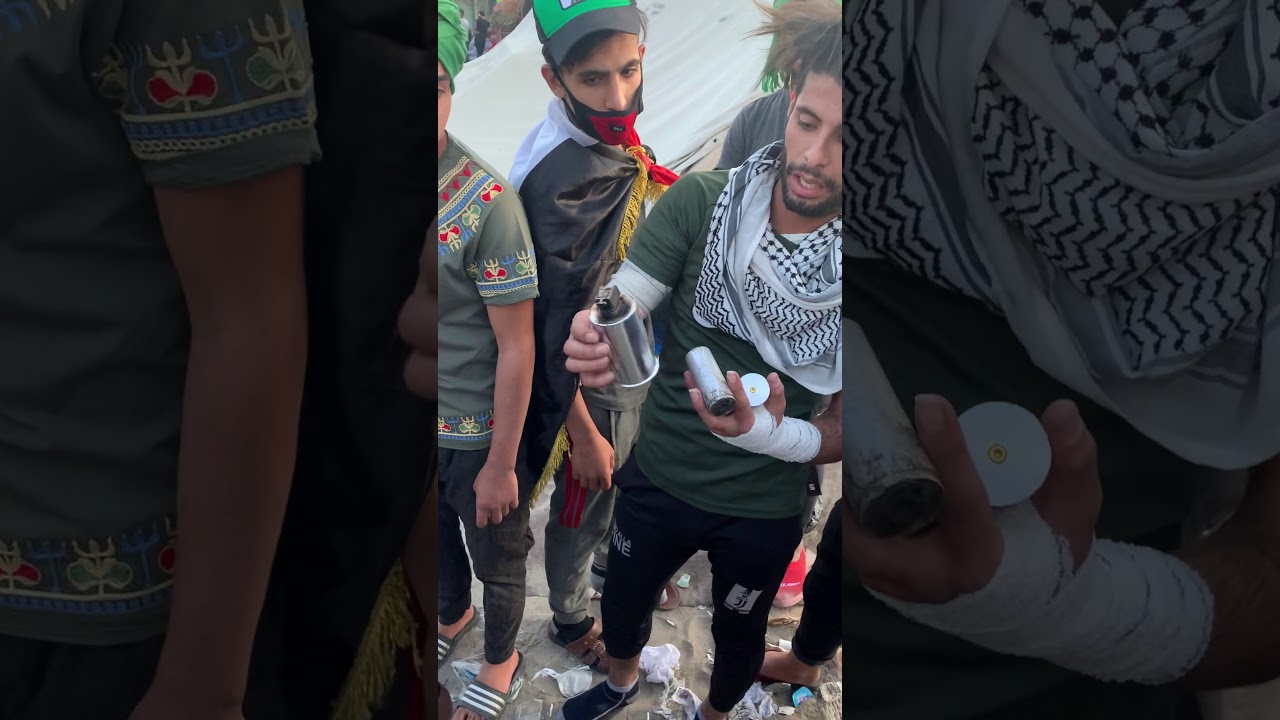 شرح كامل على قنابل مسيل الدموع ومشنج الاعصاب من قبل المتضاهرين الابطال في ثورة بغداد