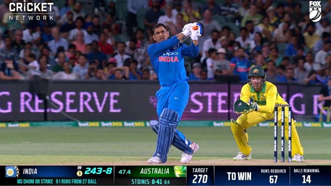 MS Dhoni unbelievable last over finish in cricket history 56* runs from ...