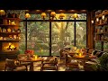 Rainy Day at Cozy Coffee Shop Ambience ☕ Smooth Piano Jazz Background Music for Relax, Study, Work