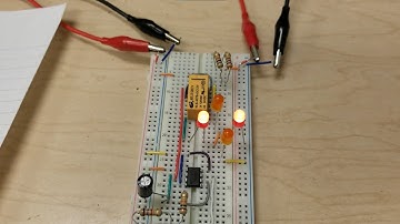 Traffic Control Relay Breadboard Circuit with 555 Timer Switch