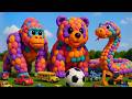 Mascot Vibrato Assistant Panda Placed On The Football Field is Popular, Co-produced and Creative