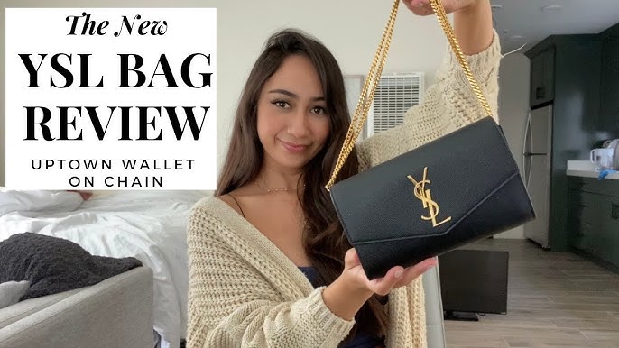 YSL UPTOWN POUCH REVIEW: what fits inside + different ways to wear with a  chain!