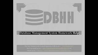 Database Management System Homework Help