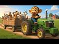 Monkey Farmer Fixes Tractor and Plows Beet Field   Farm Work | Funny Farm🐒